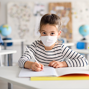 Student wearing mask