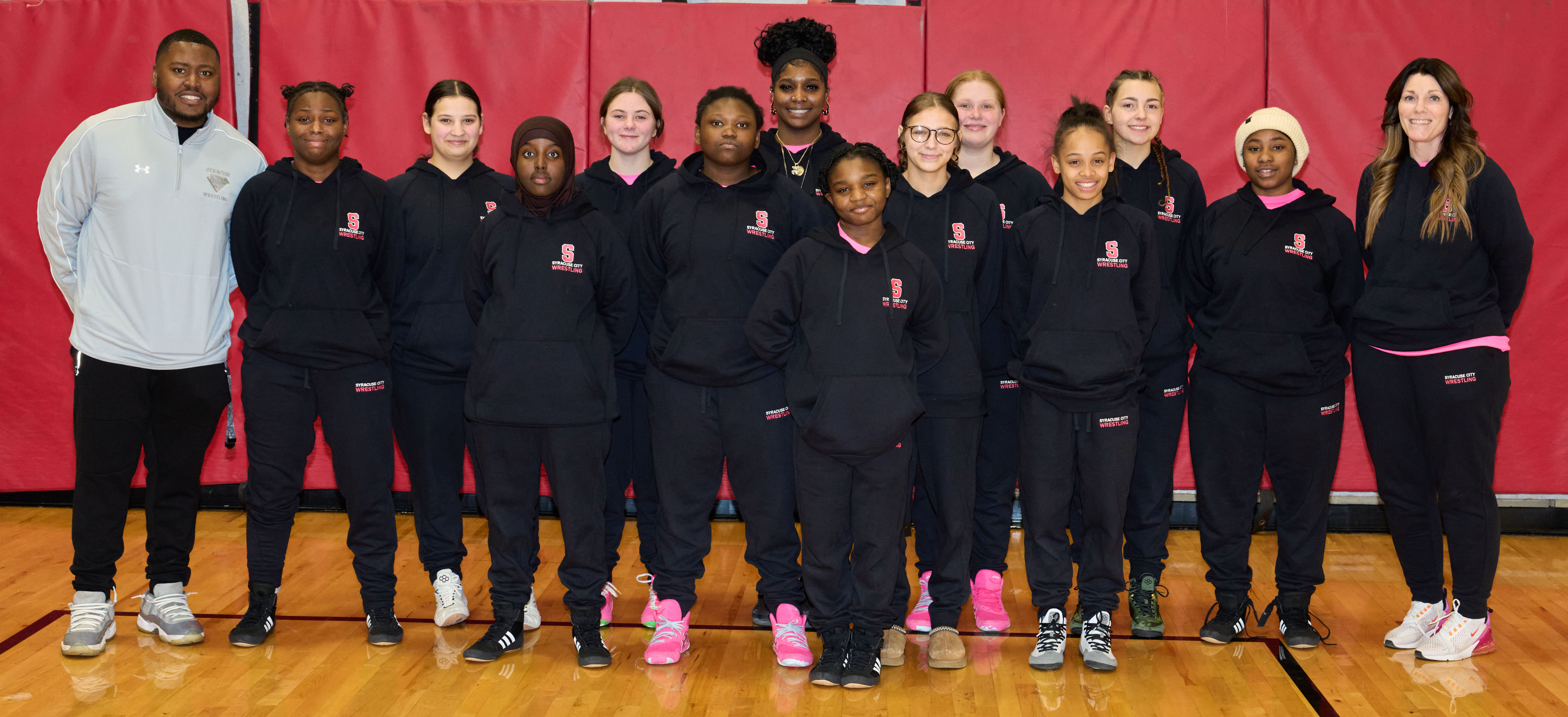 This is a group photo of the SCSD girls wrestling team.