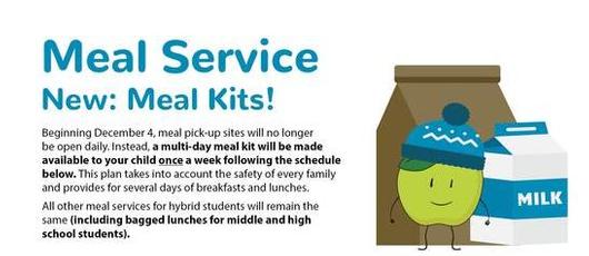 Changes to SCSD Meal Distribution to Begin on December 4th